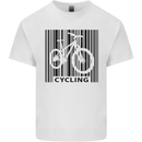 Cycling Barcode Cyclist Bicycle Kids T-Shirt Childrens White