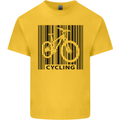 Cycling Barcode Cyclist Bicycle Kids T-Shirt Childrens Yellow
