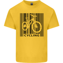 Cycling Barcode Cyclist Bicycle Kids T-Shirt Childrens Yellow