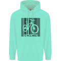 Cycling Barcode Cyclist Bicycle Mens 80% Cotton Hoodie Peppermint