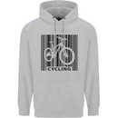 Cycling Barcode Cyclist Bicycle Mens 80% Cotton Hoodie Sports Grey