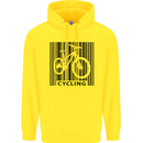 Cycling Barcode Cyclist Bicycle Mens 80% Cotton Hoodie Yellow