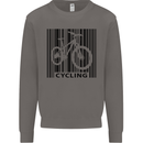 Cycling Barcode Cyclist Bicycle Mens Sweatshirt Jumper Charcoal