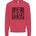 Cycling Barcode Cyclist Bicycle Mens Sweatshirt Jumper Heliconia