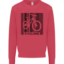 Cycling Barcode Cyclist Bicycle Mens Sweatshirt Jumper Heliconia