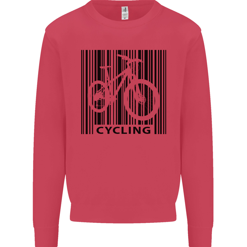Cycling Barcode Cyclist Bicycle Mens Sweatshirt Jumper Heliconia