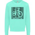 Cycling Barcode Cyclist Bicycle Mens Sweatshirt Jumper Peppermint