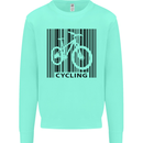 Cycling Barcode Cyclist Bicycle Mens Sweatshirt Jumper Peppermint