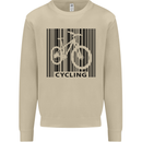 Cycling Barcode Cyclist Bicycle Mens Sweatshirt Jumper Sand