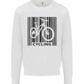 Cycling Barcode Cyclist Bicycle Mens Sweatshirt Jumper White