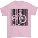 Cycling Barcode Cyclist Bicycle Mens T-Shirt 100% Cotton Light Pink