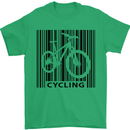 Cycling Barcode Cyclist Bicycle Mens T-Shirt Cotton Gildan Irish Green
