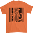 Cycling Barcode Cyclist Bicycle Mens T-Shirt Cotton Gildan Orange