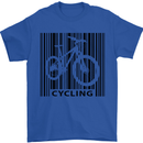 Cycling Barcode Cyclist Bicycle Mens T-Shirt Cotton Gildan Royal Blue