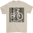 Cycling Barcode Cyclist Bicycle Mens T-Shirt Cotton Gildan Sand
