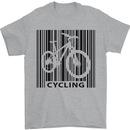 Cycling Barcode Cyclist Bicycle Mens T-Shirt Cotton Gildan Sports Grey