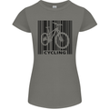 Cycling Barcode Cyclist Bicycle Womens Petite Cut T-Shirt Charcoal