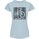 Cycling Barcode Cyclist Bicycle Womens Petite Cut T-Shirt Light Blue