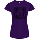 Cycling Barcode Cyclist Bicycle Womens Petite Cut T-Shirt Purple
