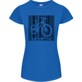 Cycling Barcode Cyclist Bicycle Womens Petite Cut T-Shirt Royal Blue