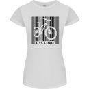 Cycling Barcode Cyclist Bicycle Womens Petite Cut T-Shirt White