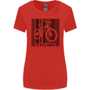 Cycling Barcode Cyclist Bicycle Womens Wider Cut T-Shirt Red