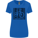 Cycling Barcode Cyclist Bicycle Womens Wider Cut T-Shirt Royal Blue