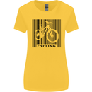 Cycling Barcode Cyclist Bicycle Womens Wider Cut T-Shirt Yellow