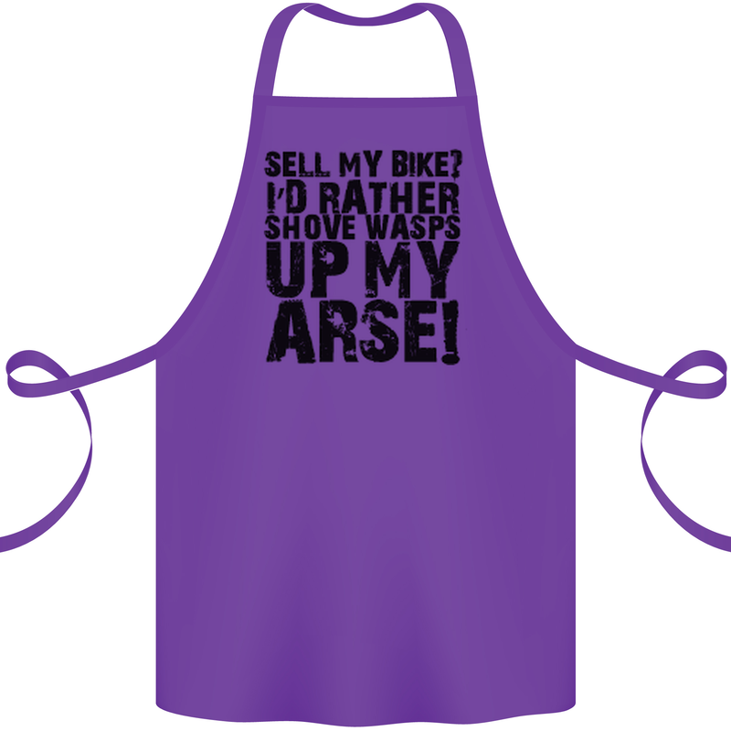 Cycling Biker Sell My Bike? Cyclist Bicycle Cotton Apron 100% Organic Purple