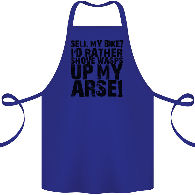Cycling Biker Sell My Bike? Cyclist Bicycle Cotton Apron 100% Organic Royal Blue