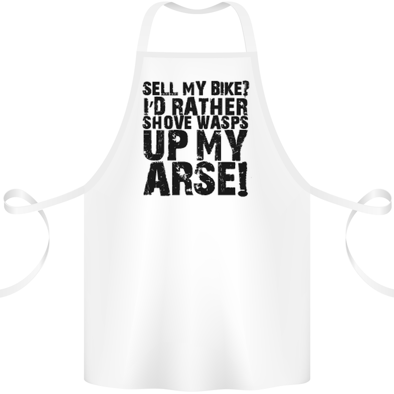 Cycling Biker Sell My Bike? Cyclist Bicycle Cotton Apron 100% Organic White