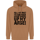 Cycling Biker Sell My Bike? Cyclist Bicycle Mens 80% Cotton Hoodie Caramel Latte