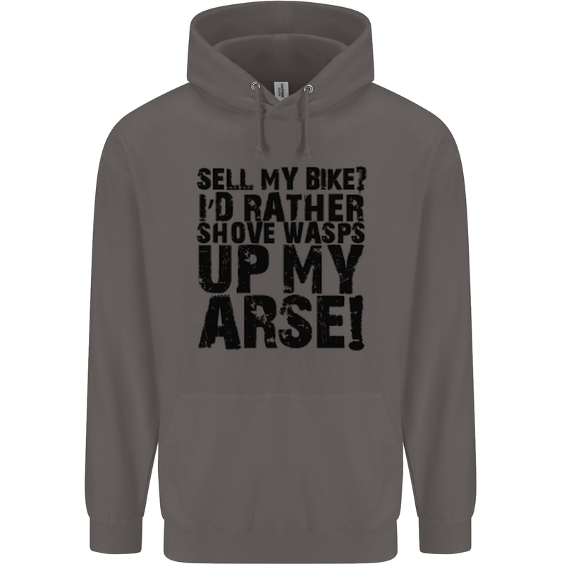 Cycling Biker Sell My Bike? Cyclist Bicycle Mens 80% Cotton Hoodie Charcoal