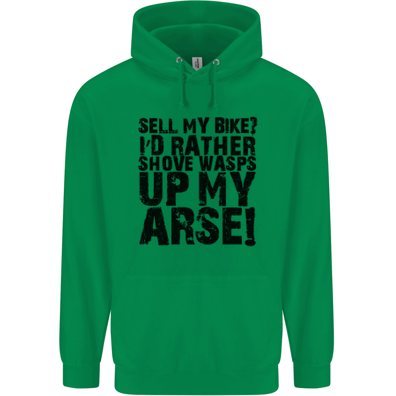 Cycling Biker Sell My Bike? Cyclist Bicycle Mens 80% Cotton Hoodie Irish Green
