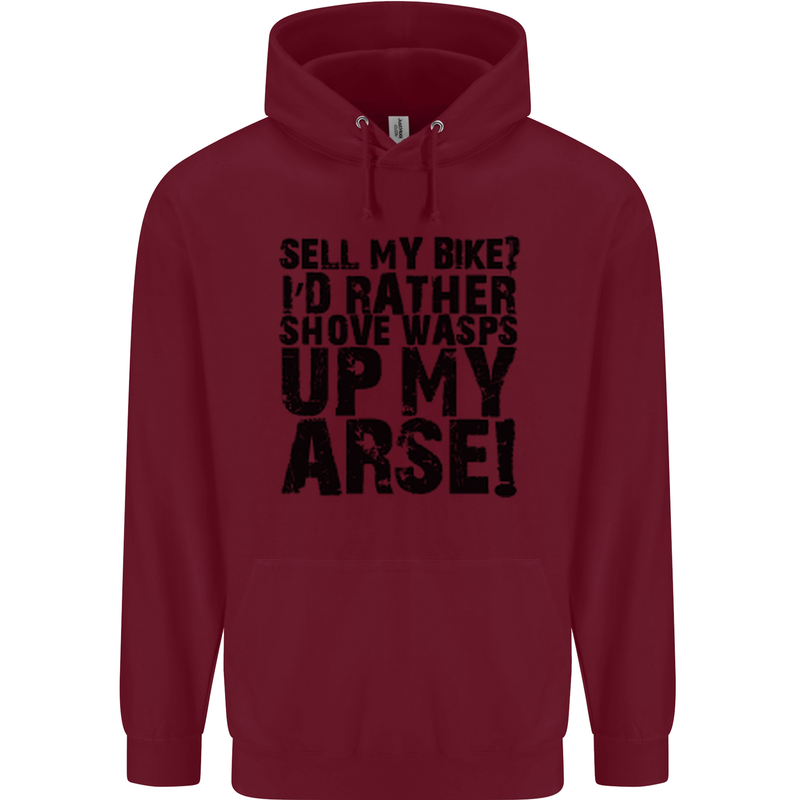 Cycling Biker Sell My Bike? Cyclist Bicycle Mens 80% Cotton Hoodie Maroon