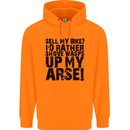 Cycling Biker Sell My Bike? Cyclist Bicycle Mens 80% Cotton Hoodie Orange