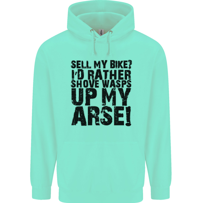 Cycling Biker Sell My Bike? Cyclist Bicycle Mens 80% Cotton Hoodie Peppermint