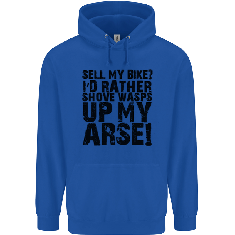 Cycling Biker Sell My Bike? Cyclist Bicycle Mens 80% Cotton Hoodie Royal Blue