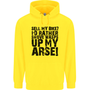 Cycling Biker Sell My Bike? Cyclist Bicycle Mens 80% Cotton Hoodie Yellow