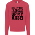 Cycling Biker Sell My Bike? Cyclist Bicycle Mens Sweatshirt Jumper Heliconia