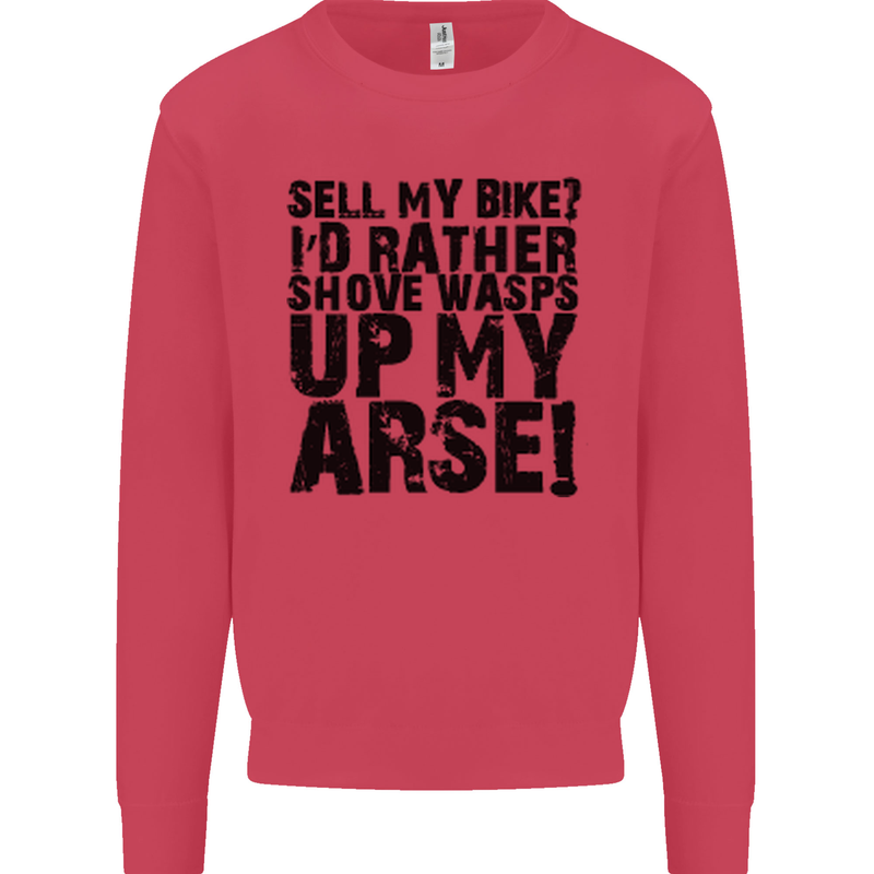 Cycling Biker Sell My Bike? Cyclist Bicycle Mens Sweatshirt Jumper Heliconia