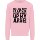 Cycling Biker Sell My Bike? Cyclist Bicycle Mens Sweatshirt Jumper Light Pink