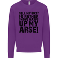 Cycling Biker Sell My Bike? Cyclist Bicycle Mens Sweatshirt Jumper Purple