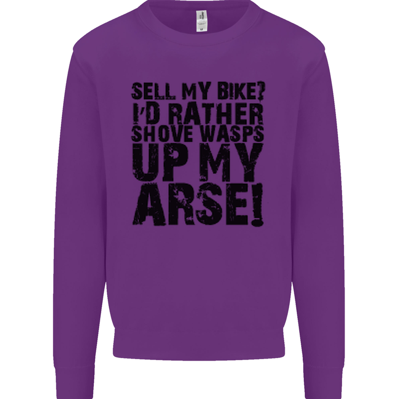 Cycling Biker Sell My Bike? Cyclist Bicycle Mens Sweatshirt Jumper Purple