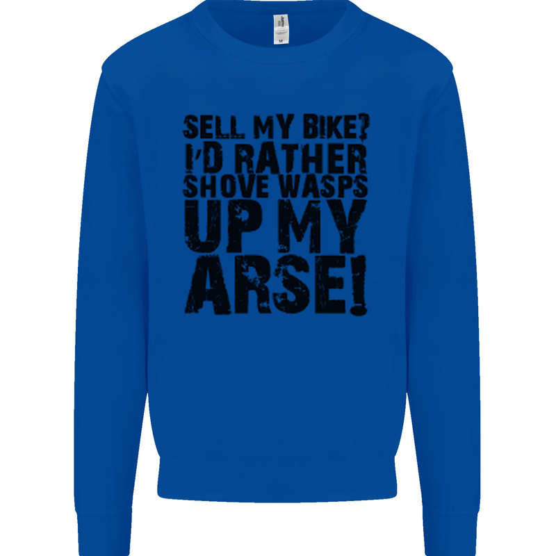Cycling Biker Sell My Bike? Cyclist Bicycle Mens Sweatshirt Jumper Royal Blue
