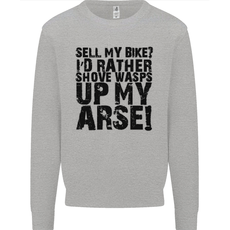 Cycling Biker Sell My Bike? Cyclist Bicycle Mens Sweatshirt Jumper Sports Grey