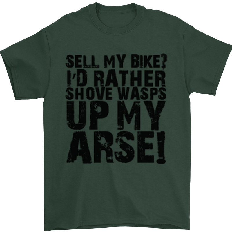 Cycling Biker Sell My Bike? Cyclist Bicycle Mens T-Shirt Cotton Gildan Forest Green
