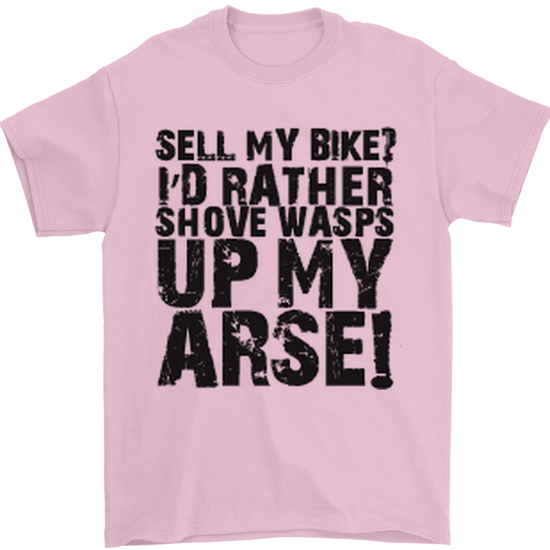 Cycling Biker Sell My Bike? Cyclist Bicycle Mens T-Shirt Cotton Gildan Light Pink
