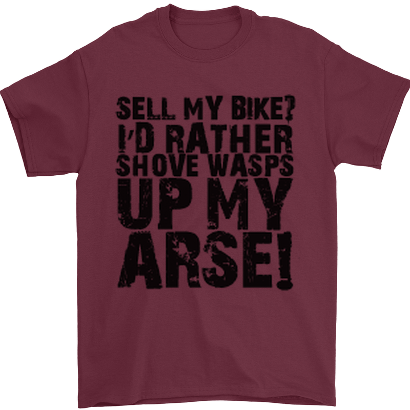 Cycling Biker Sell My Bike? Cyclist Bicycle Mens T-Shirt Cotton Gildan Maroon