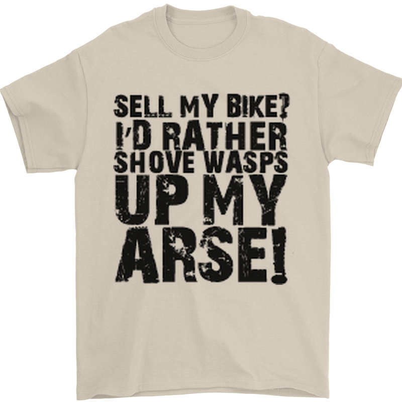 Cycling Biker Sell My Bike? Cyclist Bicycle Mens T-Shirt Cotton Gildan Sand